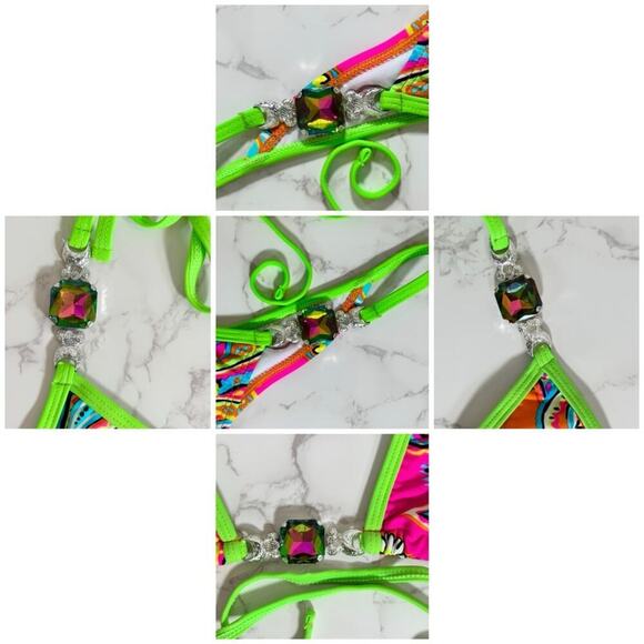 VEVE Neon Jeweled Bikini - Size Large, Stunning! - Picture 12 of 16